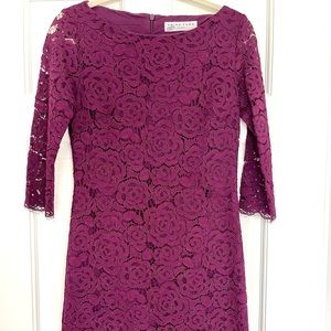 Trina Turk burgundy lace sheath dress size 2